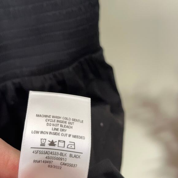 FAVORITE DAUGHTER The Apartment Smocked Cotton Maxi Dress Black Sz XL {E9} - Picture 9 of 9